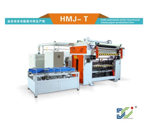 Glue Lamination Unit & Steel To Steel Embossing Unit V Fold Facial Tissue Folding Machine With Auto Transfer